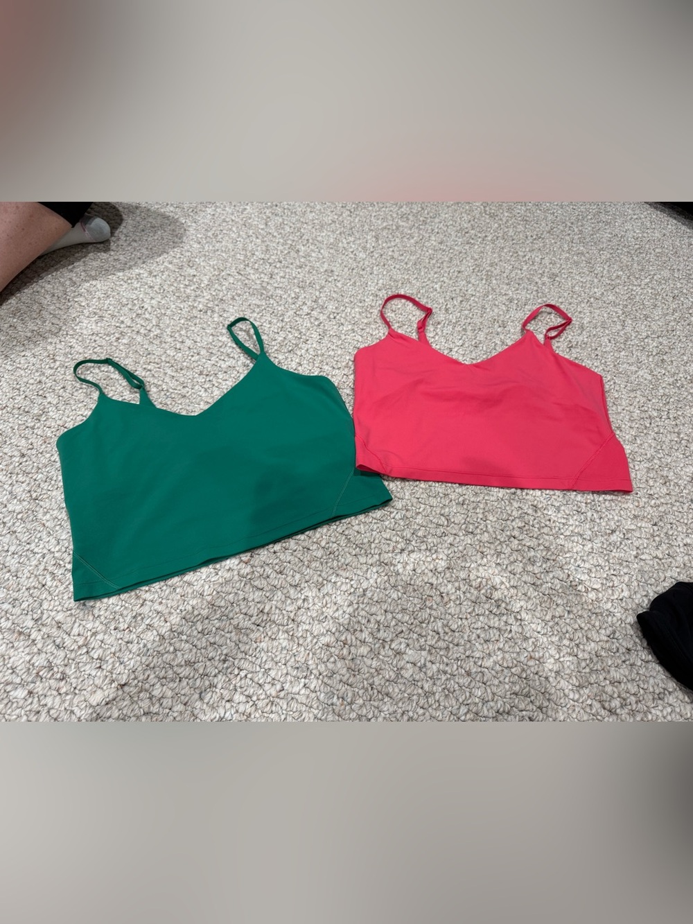 Lululemon Cami Crop Top- Emerald Green & Hot Pink